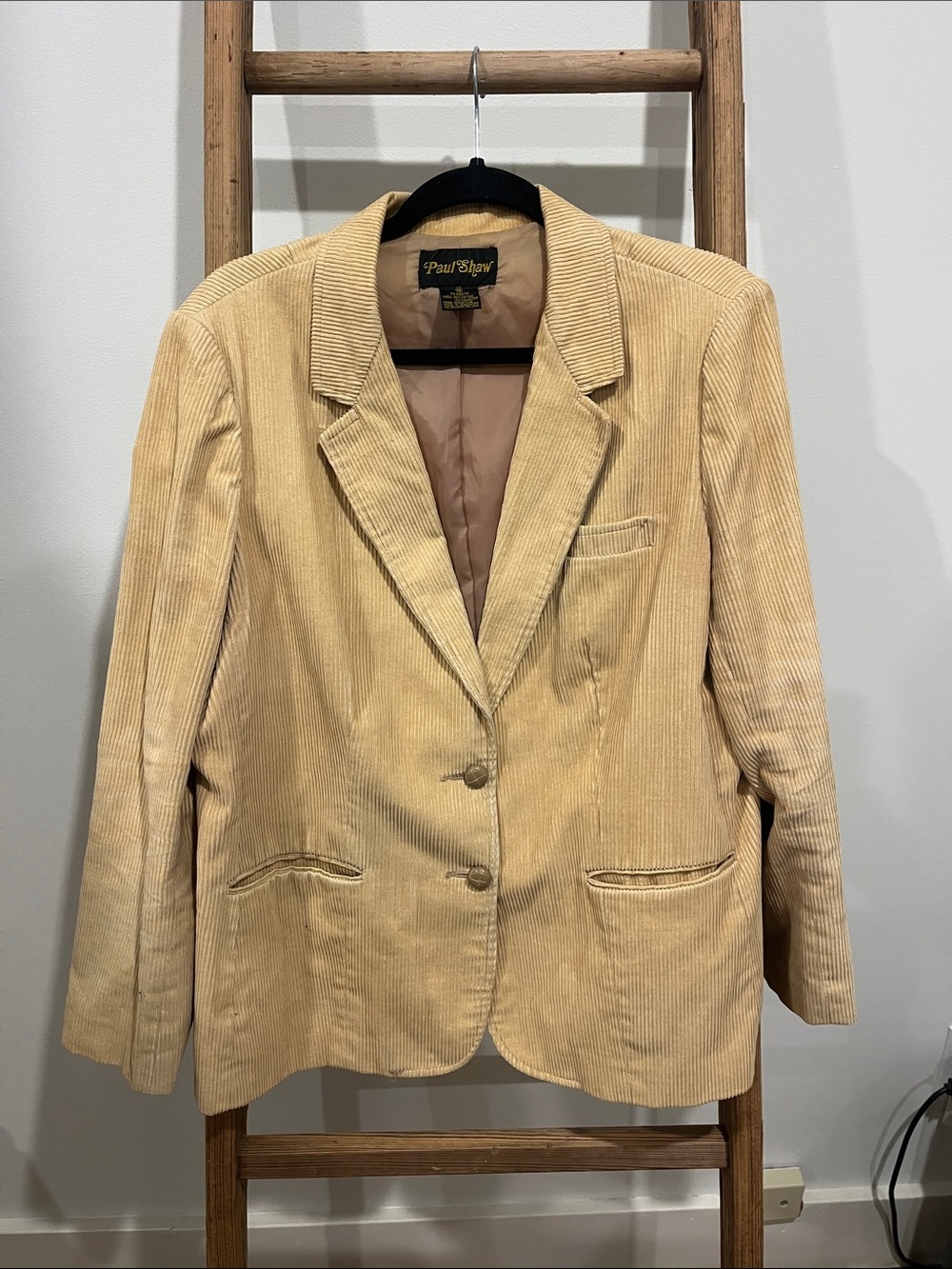 Vintage Paul Shaw Tan Corduroy Blazer